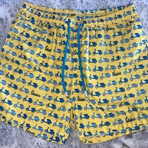 MC2 Saint Barth Yellow and Blue Swim Shorts S